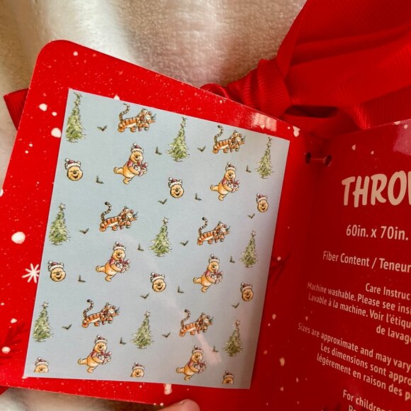 NEW WITH TAGS Disney Winnie the Pooh & Tigger Pale Blue Christmas Blanket - Picture 3 of 4